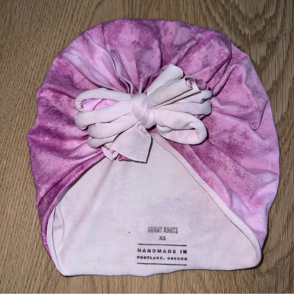 Violet Tie Dye Bow Bunny Knots Turban